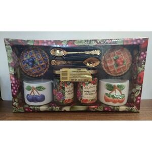 NOS Vtg KMART Cobbler Server Gift Set Jam Jars Spoons Sealed Expired